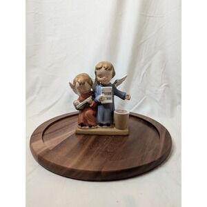 Vintage Pair Carol Singing Angels Taper Candle Holder Made in Japan Instrument